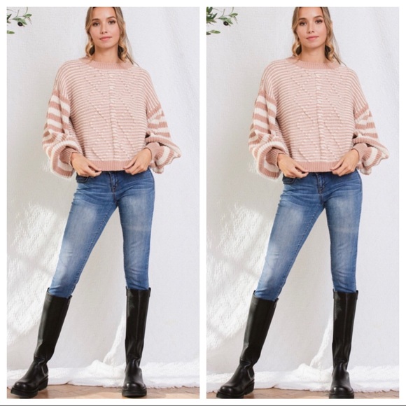 15 Boho Perfect Stripe Cable Sweater - Picture 2 of 7